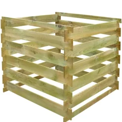 VIDAXL - Bac à compost à lattes 0,54 m3 carré bois