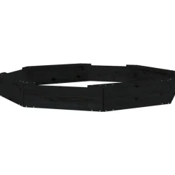 VIDAXL - Bac à sable avec sièges noir octogone bois de pin massif