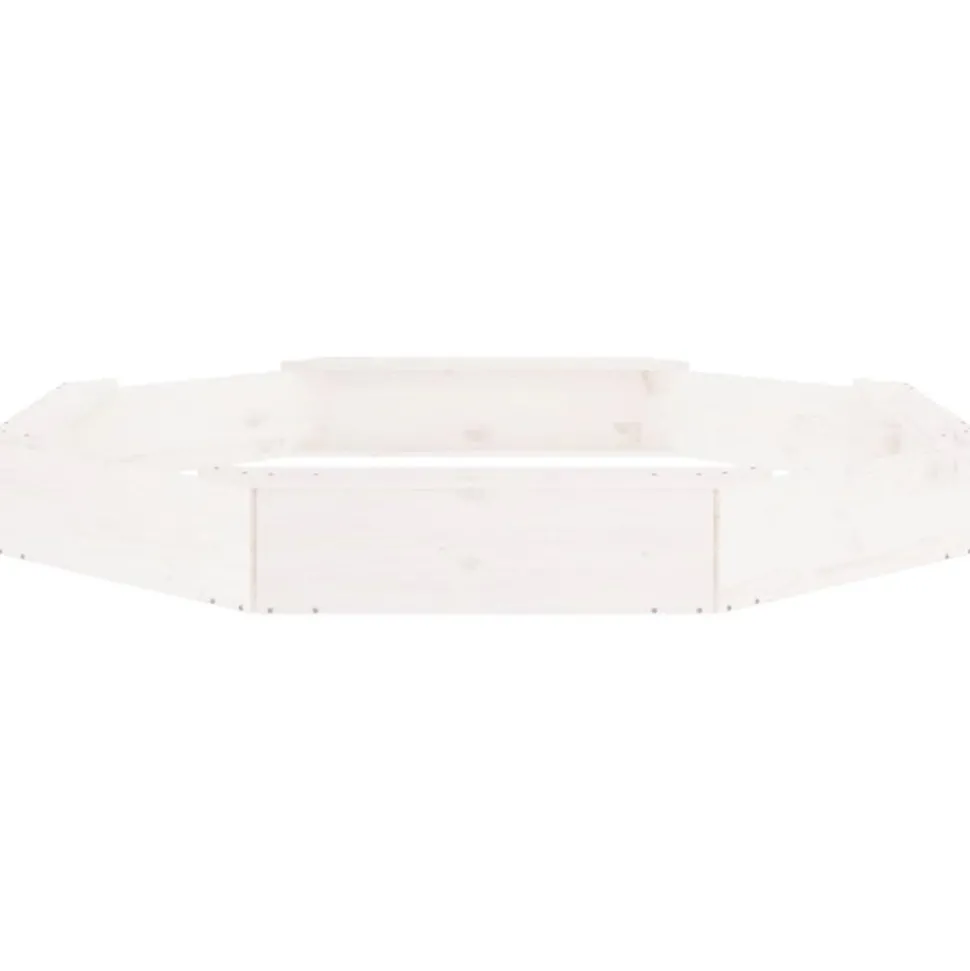 VIDAXL - Bac à sable avec sièges blanc octogone bois de pin massif