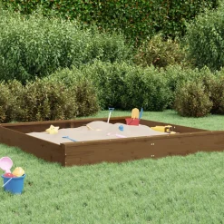 VIDAXL - Bac à sable avec sièges marron miel carré bois de pin massif
