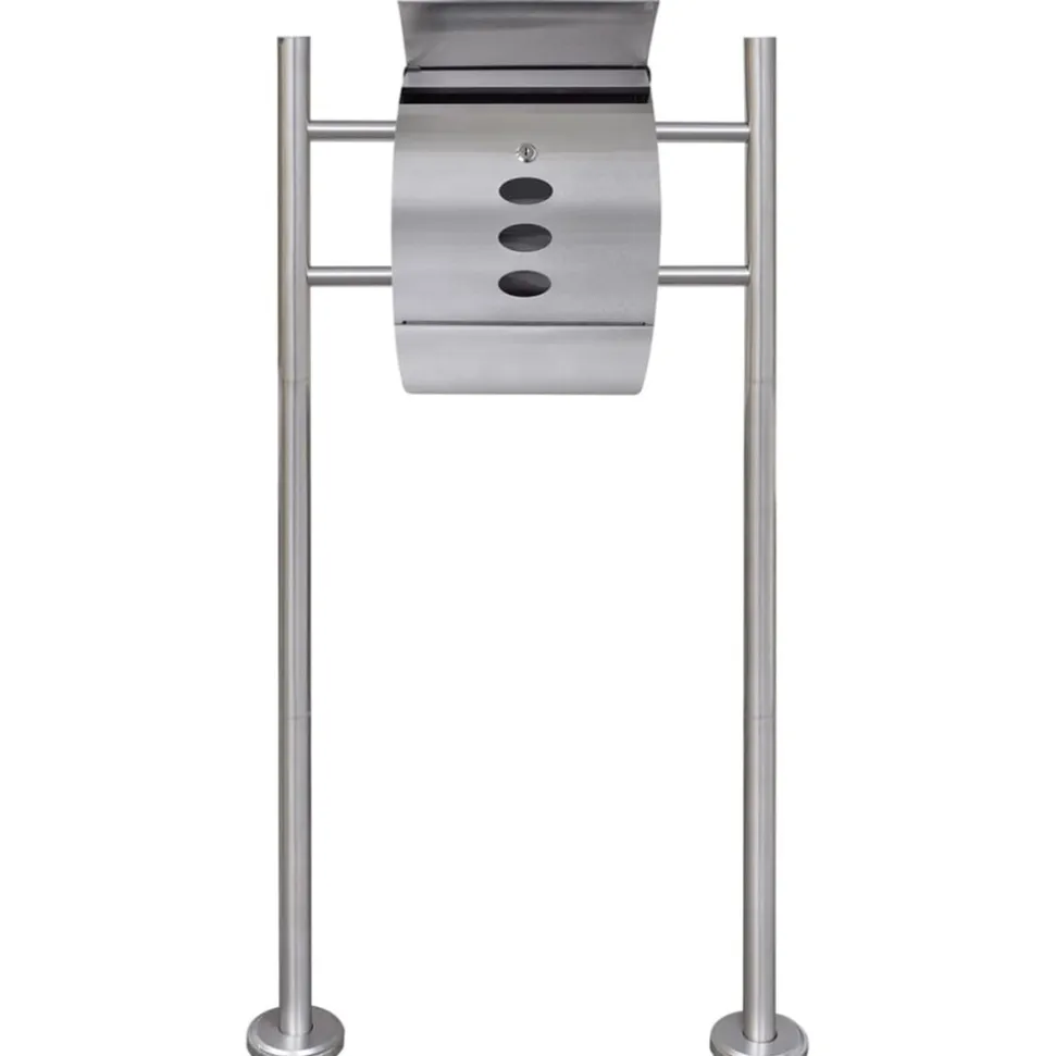 VIDAXL - Boîte à lettre sur support en acier inoxydable