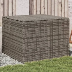 VIDAXL - Boîte de rangement de jardin gris 291l résine tressée
