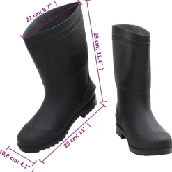 VIDAXL - Bottes de pluie noir taille 43 pvc