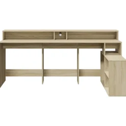 VIDAXL - Bureau avec lumières led chêne sonoma bois d'ingénierie