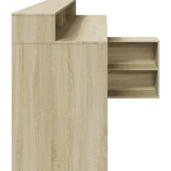 VIDAXL - Bureau avec lumières led chêne sonoma bois d'ingénierie