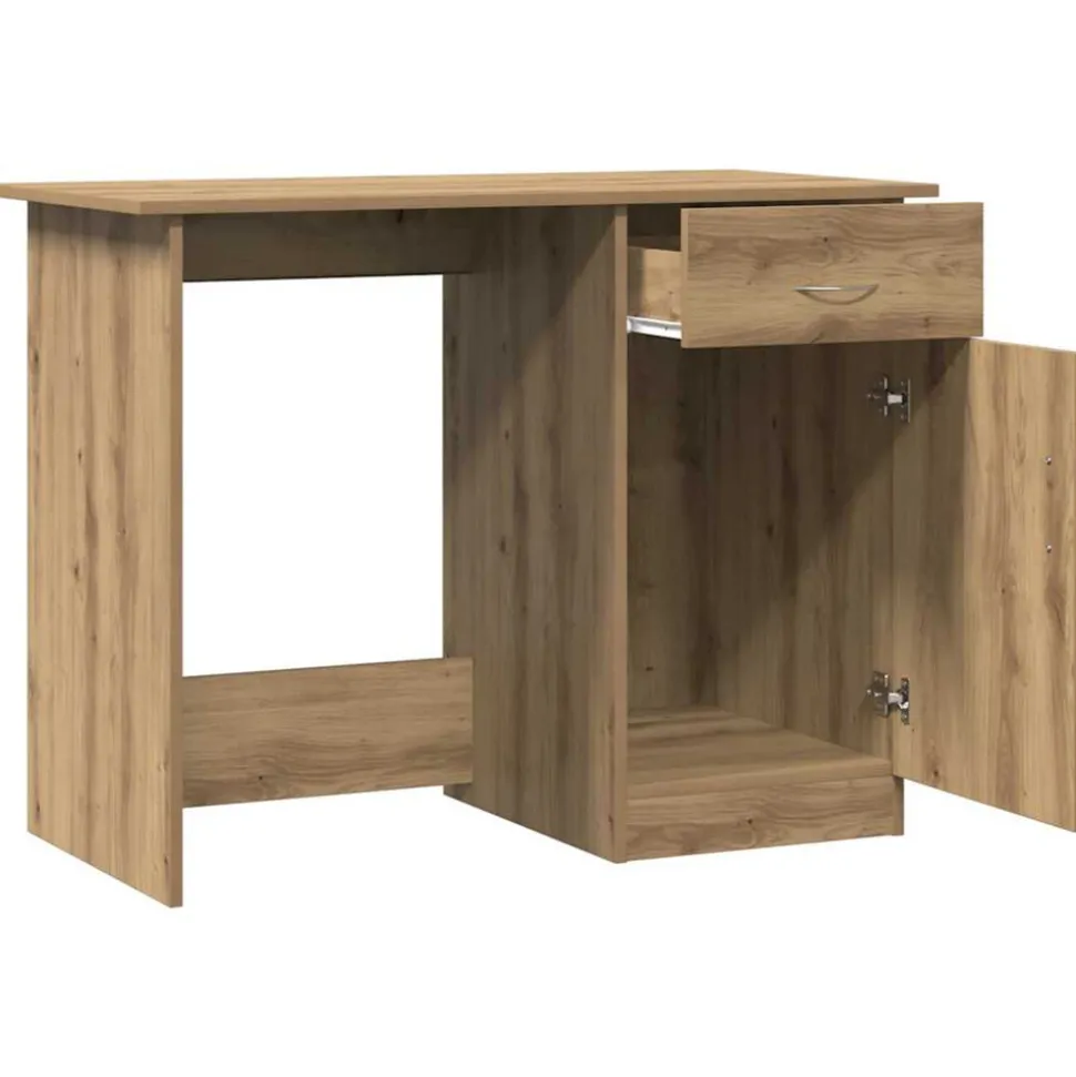 VIDAXL - Bureau chêne artisanal 100x50x76 cm bois d'ingénierie
