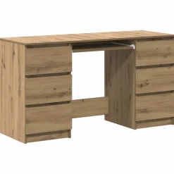 VIDAXL - Bureau chêne artisanal 140x50x77 cm bois d'ingénierie
