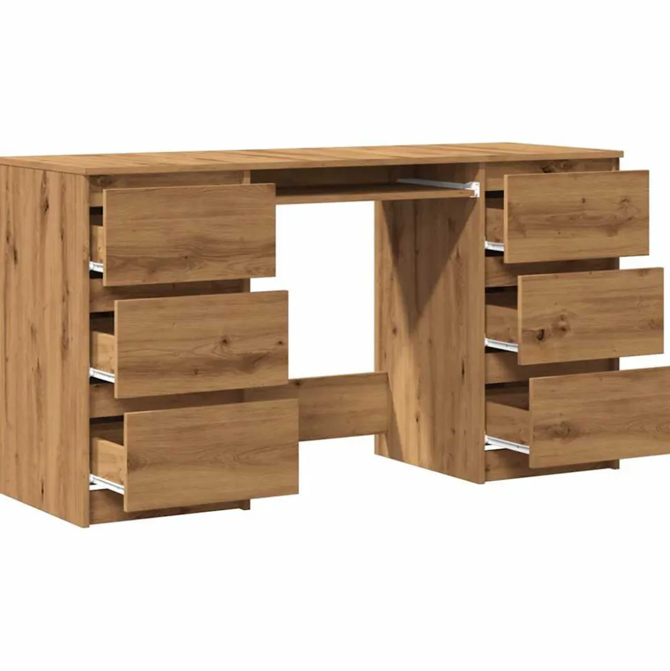 VIDAXL - Bureau chêne artisanal 140x50x77 cm bois d'ingénierie