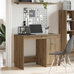 VIDAXL - Bureau chêne artisanal 100x50x76 cm bois d'ingénierie