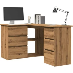 VIDAXL - Bureau d'angle chêne artisanal 145x100x76 cm bois d'ingénierie