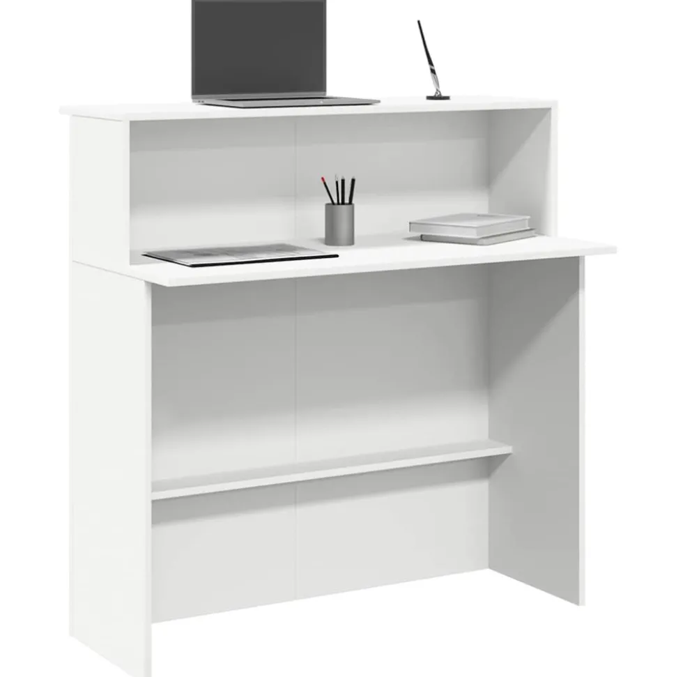 VIDAXL - Bureau de réception blanc 100x50x103,5 cm bois d'ingénierie