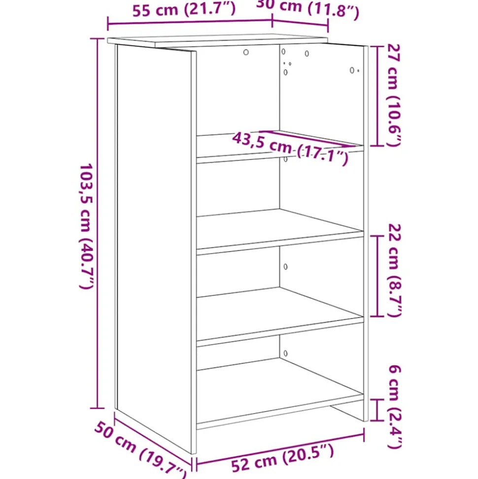 VIDAXL - Bureau de réception chêne fumé 55x50x103,5 cm bois d'ingénierie
