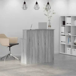 VIDAXL - Bureau de réception sonoma gris 100x50x103,5 cm bois ingénierie