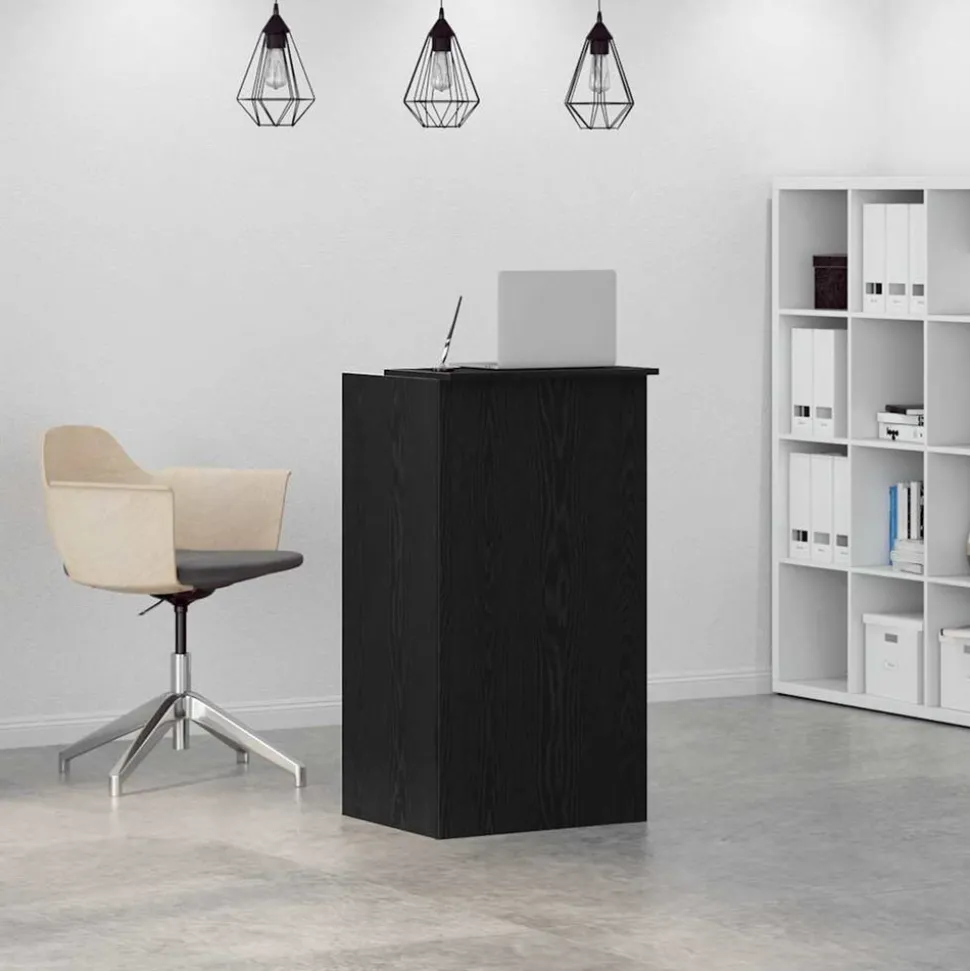 VIDAXL - Bureau de réception noir 55x50x103,5 cm bois d'ingénierie