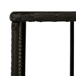 VIDAXL - Cadre de bain à remous noir résine tressée bois massif d'acacia