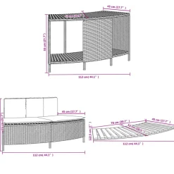 VIDAXL - Cadre de bain à remous noir résine tressée bois massif d'acacia