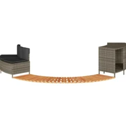 VIDAXL - Cadre de bain à remous gris résine tressée bois massif d acacia