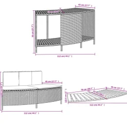 VIDAXL - Cadre de bain à remous gris résine tressée bois massif d acacia