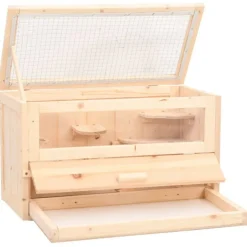 VIDAXL - Cage à hamster 60x30x35 cm bois massif de sapin