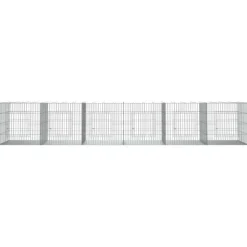 VIDAXL - Cage à lapin 6 panneaux 327x79x54 cm fer galvanisé