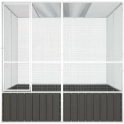 VIDAXL - Cage à oiseaux anthracite 213,5x217,5x211,5 cm acier galvanisé