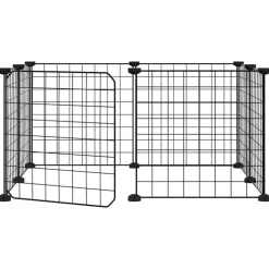 VIDAXL - Cage animaux de compagnie à 8 panneaux et porte noir 35x35 cm