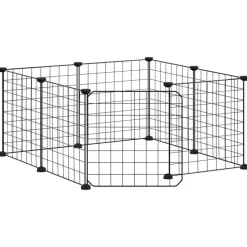 VIDAXL - Cage animaux de compagnie à 8 panneaux et porte noir 35x35 cm
