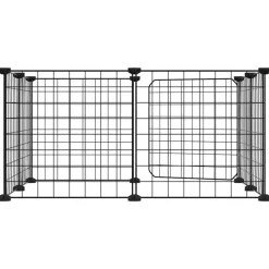 VIDAXL - Cage animaux de compagnie à 8 panneaux et porte noir 35x35 cm