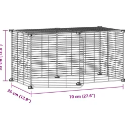 VIDAXL - Cage animaux de compagnie à 8 panneaux et porte noir 35x35 cm