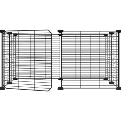 VIDAXL - Cage animaux de compagnie à 8 panneaux et porte noir 35x35 cm