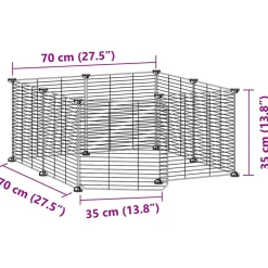 VIDAXL - Cage animaux de compagnie à 8 panneaux et porte noir 35x35 cm