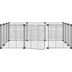VIDAXL - Cage animaux de compagnie à 12 panneaux et porte noir 35x35 cm