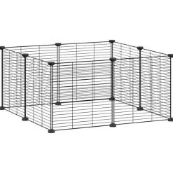 VIDAXL - Cage animaux de compagnie à 8 panneaux noir 35x35 cm acier