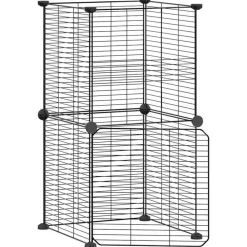 VIDAXL - Cage animaux de compagnie à 8 panneaux et porte noir 35x35 cm
