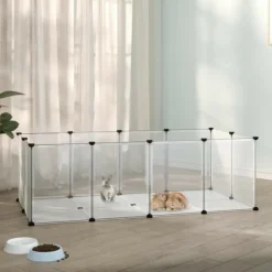 VIDAXL - Cage pour petits animaux transparent 144x74x46,5 cm pp et acier
