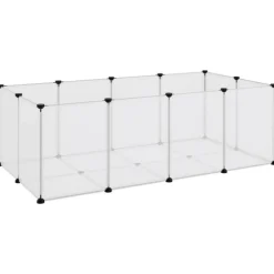 VIDAXL - Cage pour petits animaux transparent 144x74x46,5 cm pp et acier