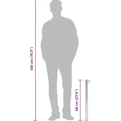 VIDAXL - Colonne à eau de jardin 60 cm acier inoxydable rond