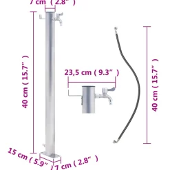 VIDAXL - Colonne à eau de jardin 40 cm acier inoxydable rond