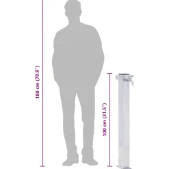VIDAXL - Colonne à eau de jardin 100 cm acier inoxydable carré