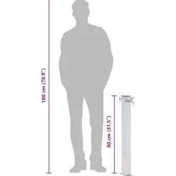 VIDAXL - Colonne à eau de jardin 80 cm acier inoxydable carré