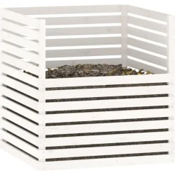 VIDAXL - Composteur blanc 100x100x102 cm bois massif de pin