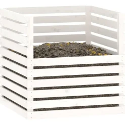 VIDAXL - Composteur blanc 80x80x78 cm bois massif de pin