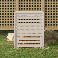 VIDAXL - Composteur blanc 82,5x82,5x99,5 cm bois massif de pin