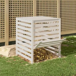 VIDAXL - Composteur blanc 82,5x82,5x99,5 cm bois massif de pin