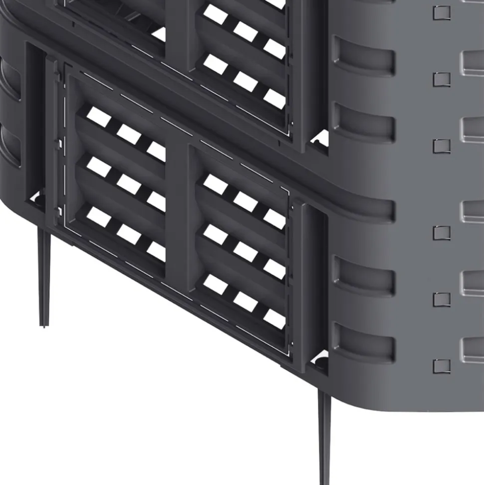 VIDAXL - Composteur de jardin noir 93,3x93,3x113 cm 740 l