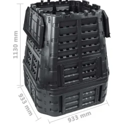 VIDAXL - Composteur de jardin noir 93,3x93,3x113 cm 740 l
