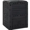 VIDAXL - Composteur de jardin noir 280 l polypropylène