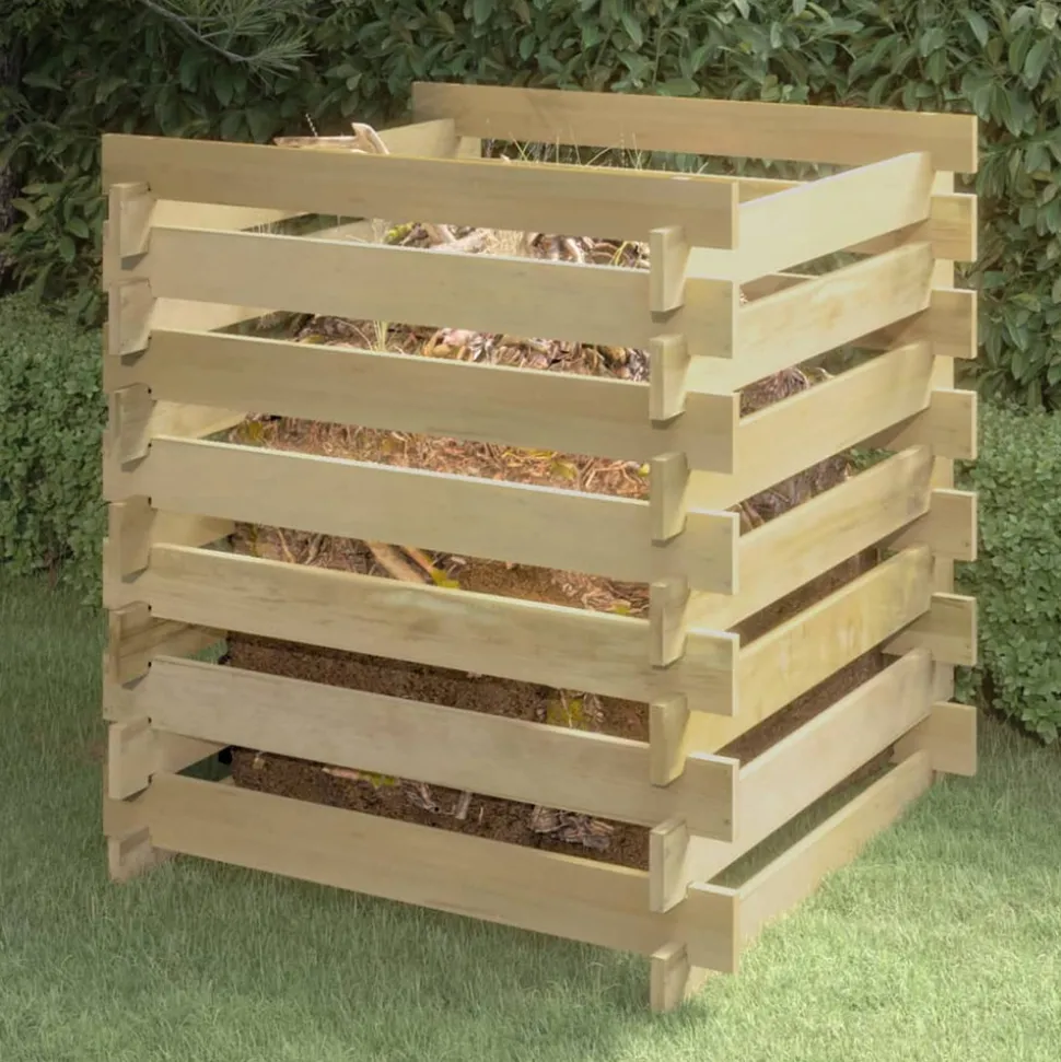 VIDAXL - Composteur de jardin à lattes 90x90x90 cm bois de pin imprégné