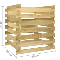 VIDAXL - Composteur de jardin à lattes 90x90x90 cm bois de pin imprégné