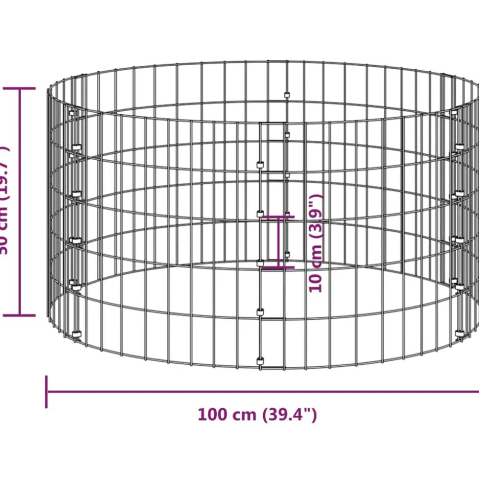 VIDAXL - Composteur de jardin ø100x50 cm acier galvanisé